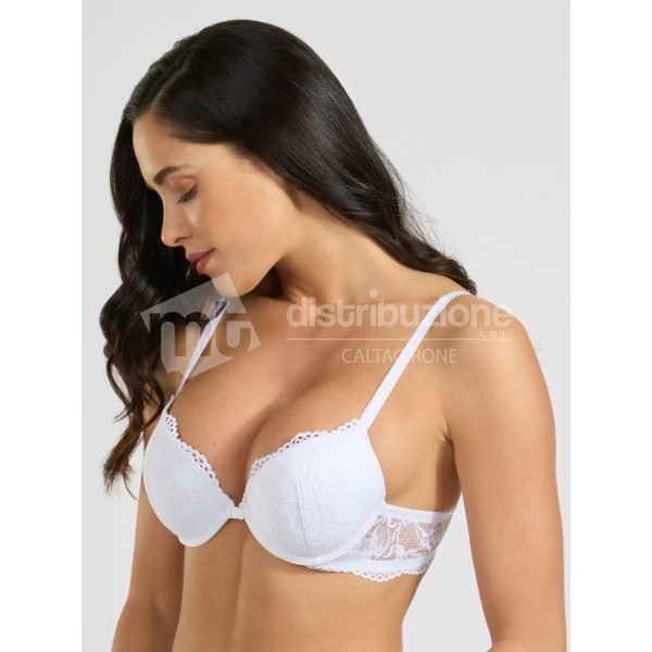 SPIMAN REGGISENO DONNA PUSH UP IN PIZZO ARIEL BIANCO