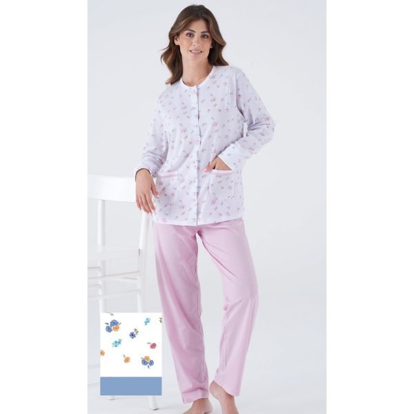 KARELPIÙ PIGIAMA APERTO CALIBRATO M/L DONNA COTONE SK8032