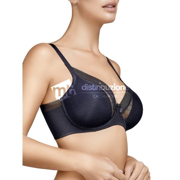 SELENE REGGISENO DONNA MICROFIBRA CON TULLE KATIA_NERO