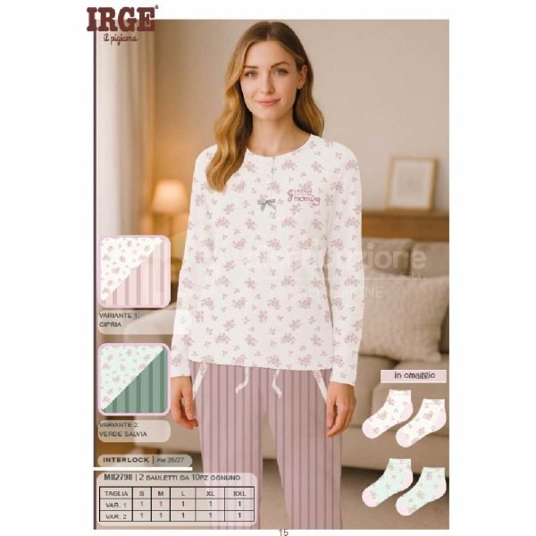 IRGE PIGIAMA DONNA CALDO COTONE MIL2798