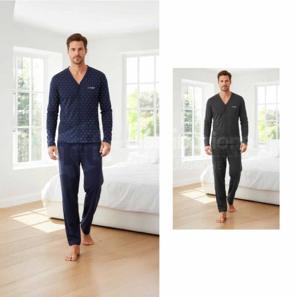 NOTTE&DÌ PIGIAMA APERTO UOMO CALDO COTONE NK92A