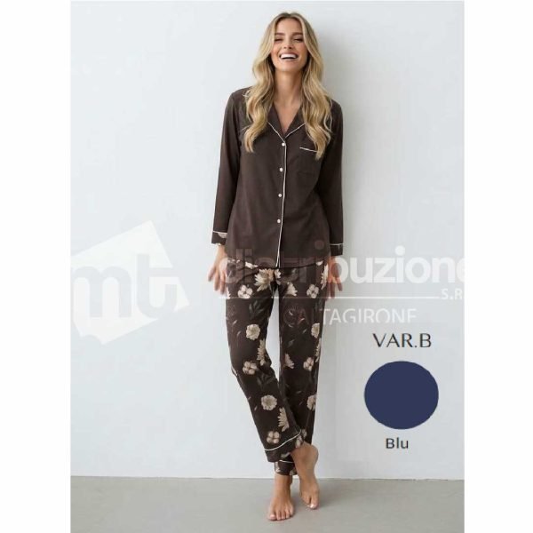 NOTTELUNA PIGIAMA APERTO DONNA CALDO COTONE 105A26